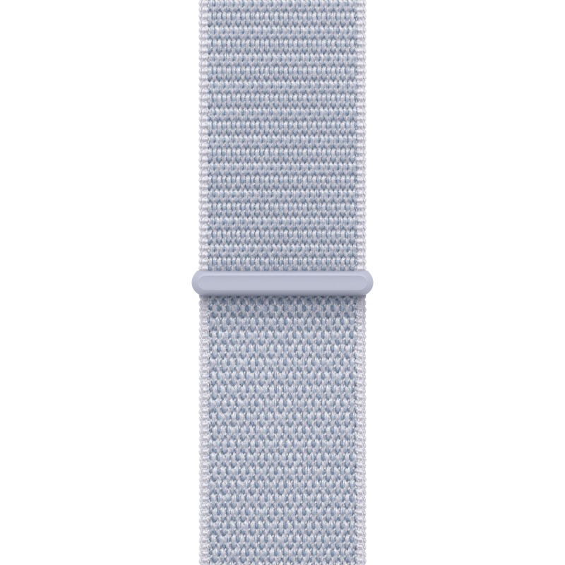 Apple Watch SE 2024, 40 мм, корпус из алюминия серебристого цвета, спортивный браслет дымчато-голубо